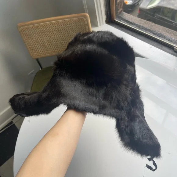 Vintage 60s Russian Mink Fur Ushanka Winter Hat - Picture 4 of 13